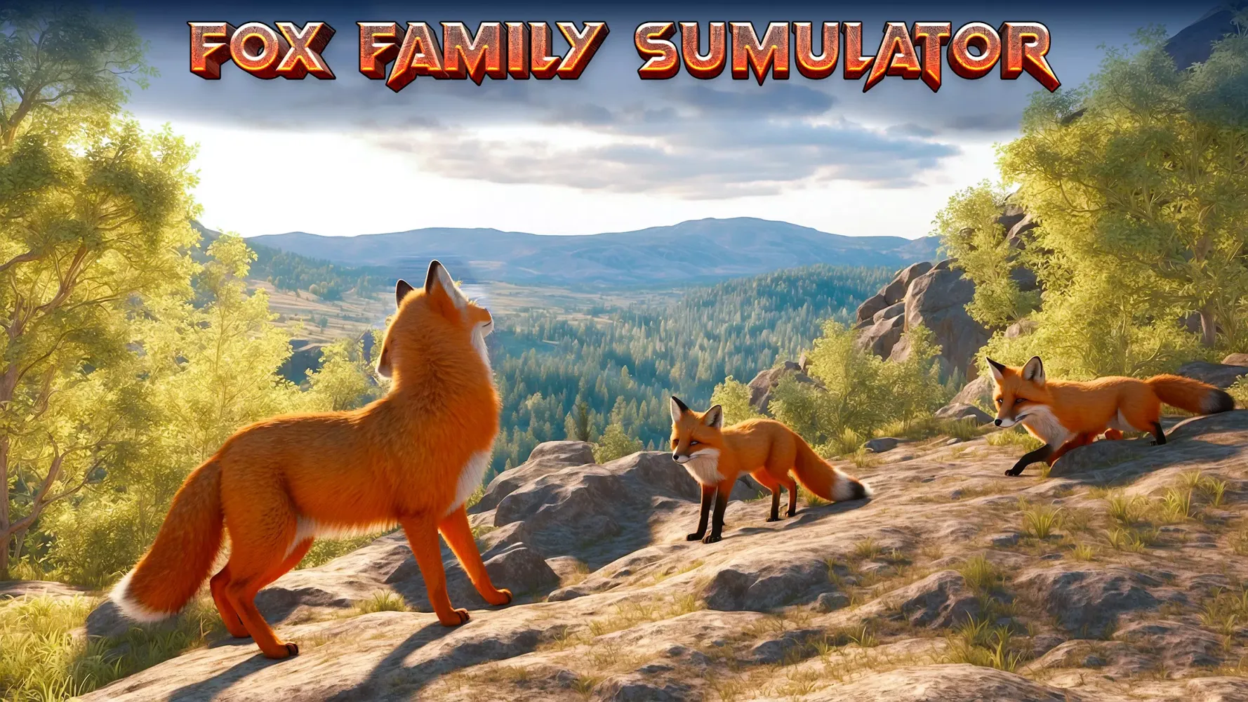 Virtual Arctic Fox Family Sim Screenshots