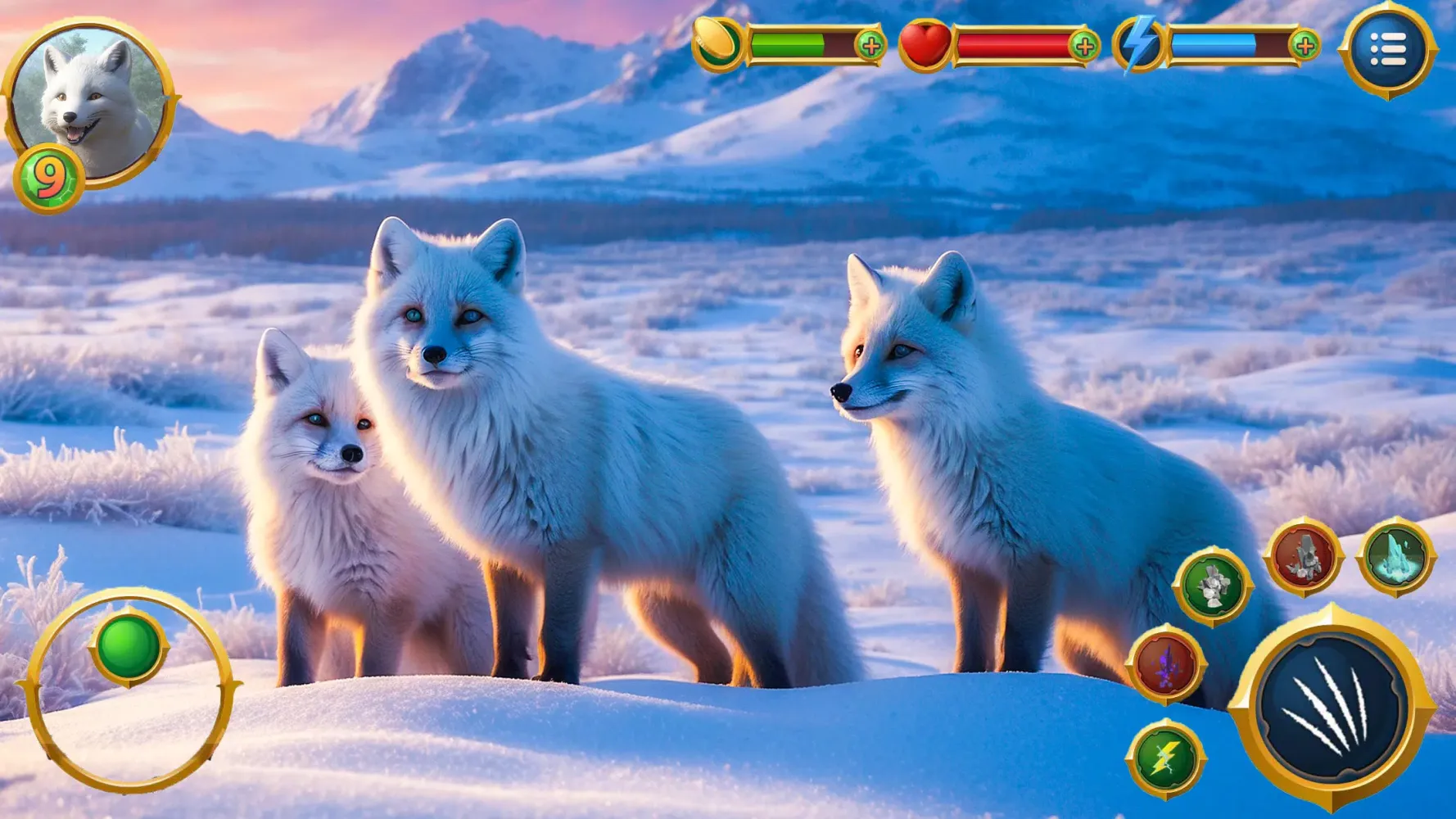 Virtual Arctic Fox Family Sim Screenshots