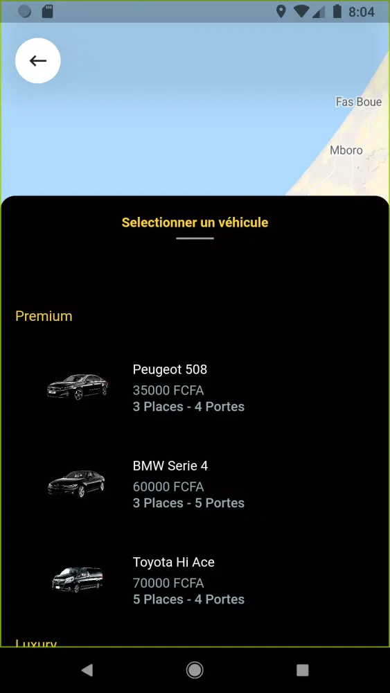 Capturas de pantalla de MAPAUTO Taxi VTC Dakar