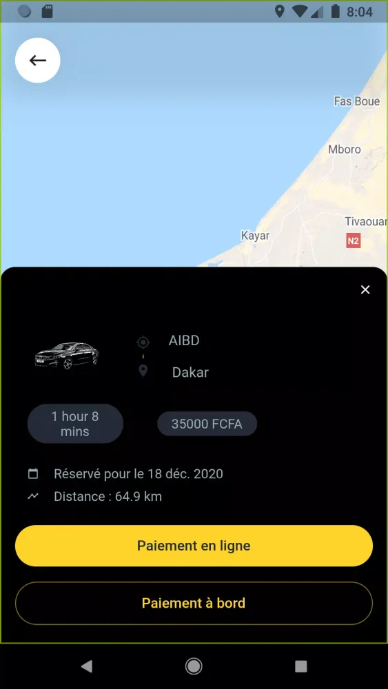 Capturas de pantalla de MAPAUTO Taxi VTC Dakar