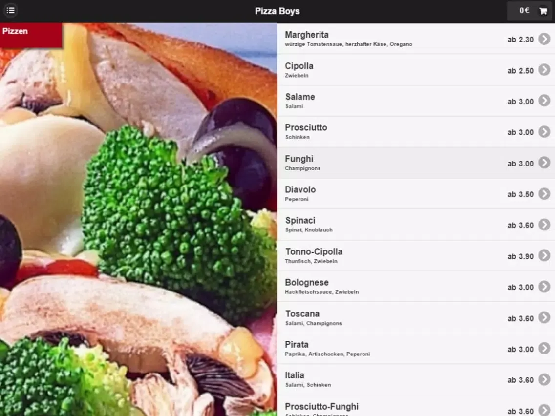 Zrzuty ekranu Pizza Boys Dortmund iPad 