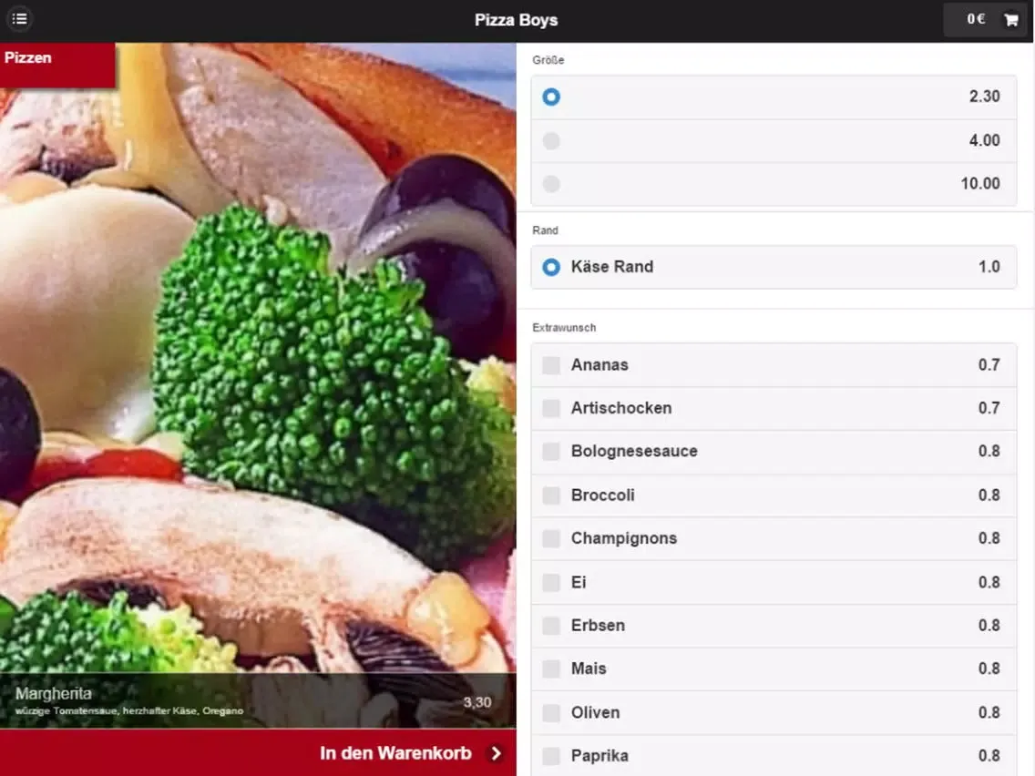 Zrzuty ekranu Pizza Boys Dortmund iPad 