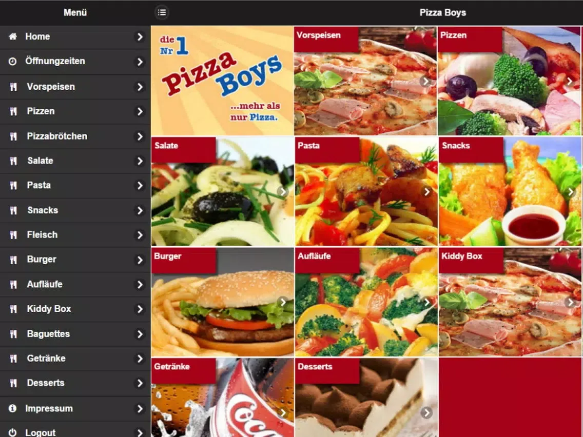 Zrzuty ekranu Pizza Boys Dortmund iPad 