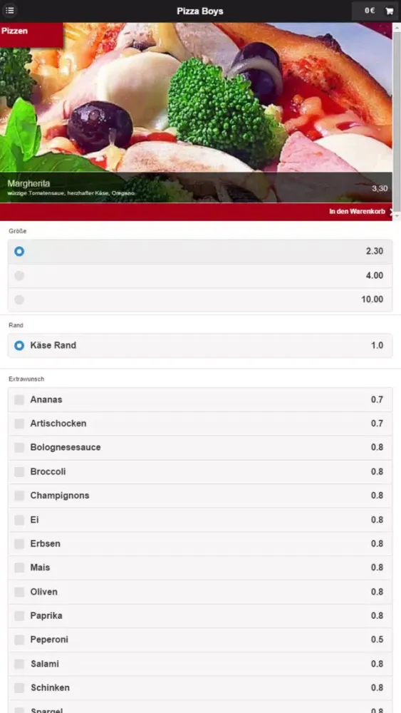 Zrzuty ekranu Pizza Boys Dortmund
