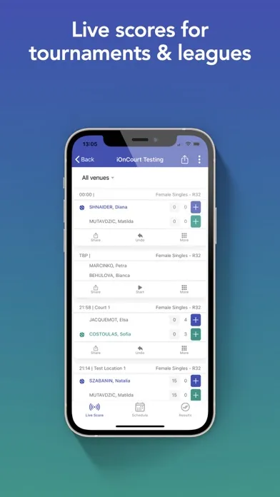 iOnCourt Tennis Match Tracker Screenshots