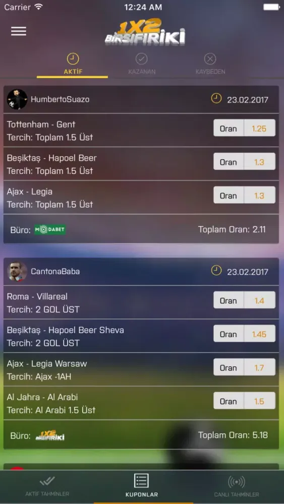 BirSıfırİki - Günlük Bahis Tahminleri应用截图