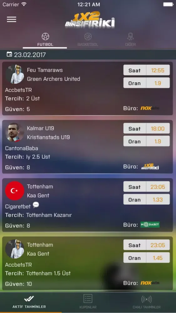 BirSıfırİki - Günlük Bahis Tahminleri应用截图