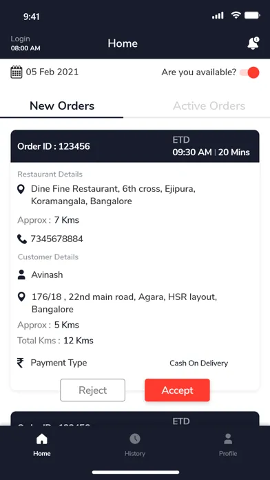 SAAS FOOD SHIPPING APP 스크린샷