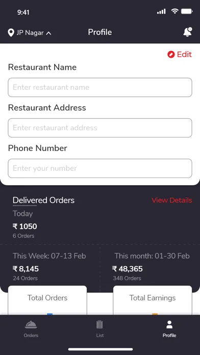 Tangkapan layar SAAS ORDER MANAGEMENT APP