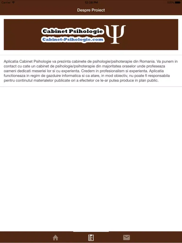 Cabinet Psihologie iPad  Screenshots