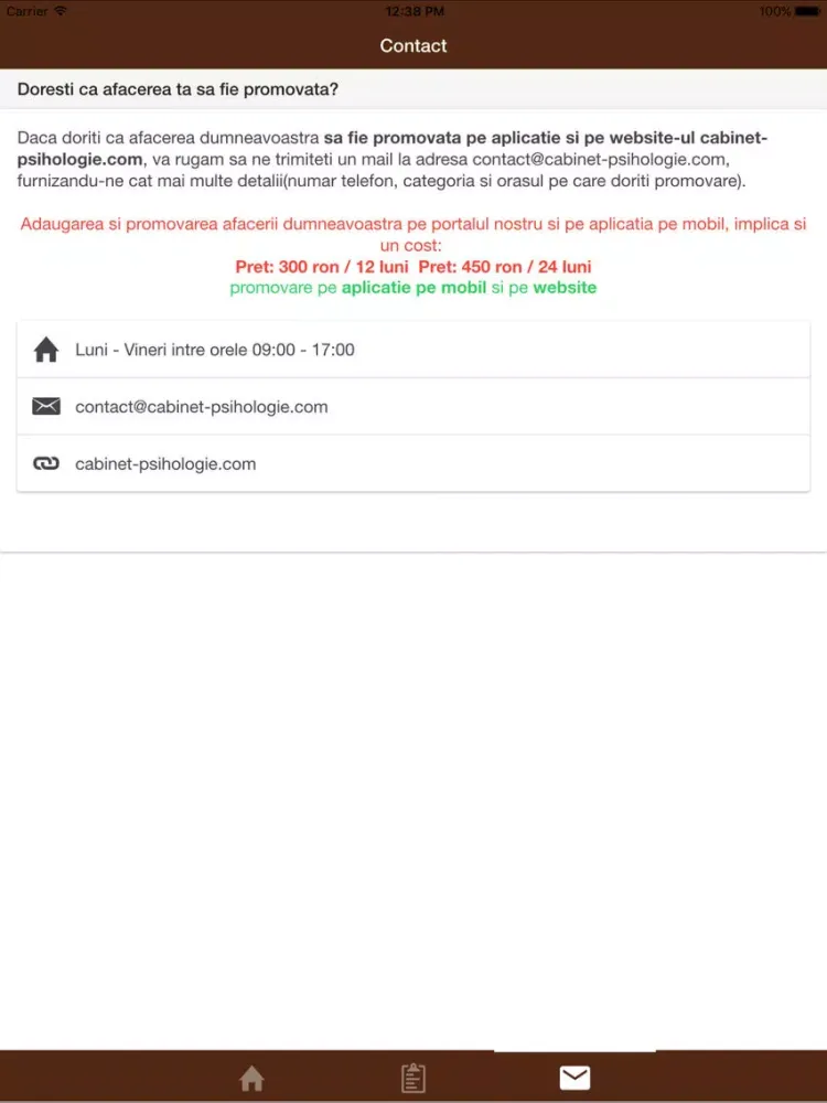 Cabinet Psihologie iPad  Screenshots