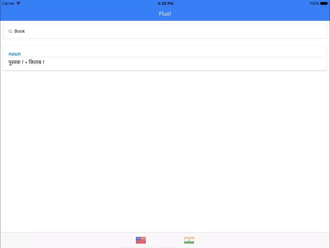 Tangkapan skrin English-Hindi Bilingual Dictionary iPad 
