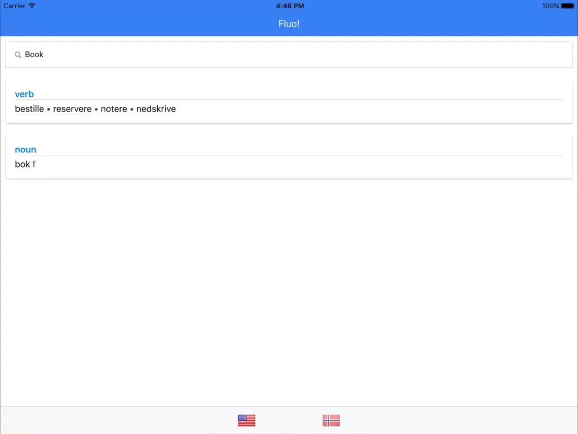 English-Norwegian Bilingual Dictionary iPad  Screenshots