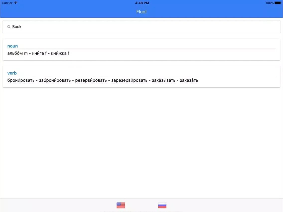 ภาพหน้าจอของ English-Russian Bilingual Dictionary iPad 