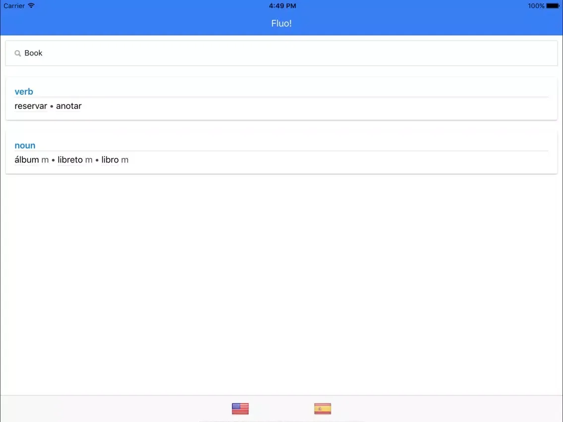 English-Spanish Bilingual Dictionary iPad  स्क्रीनशॉट