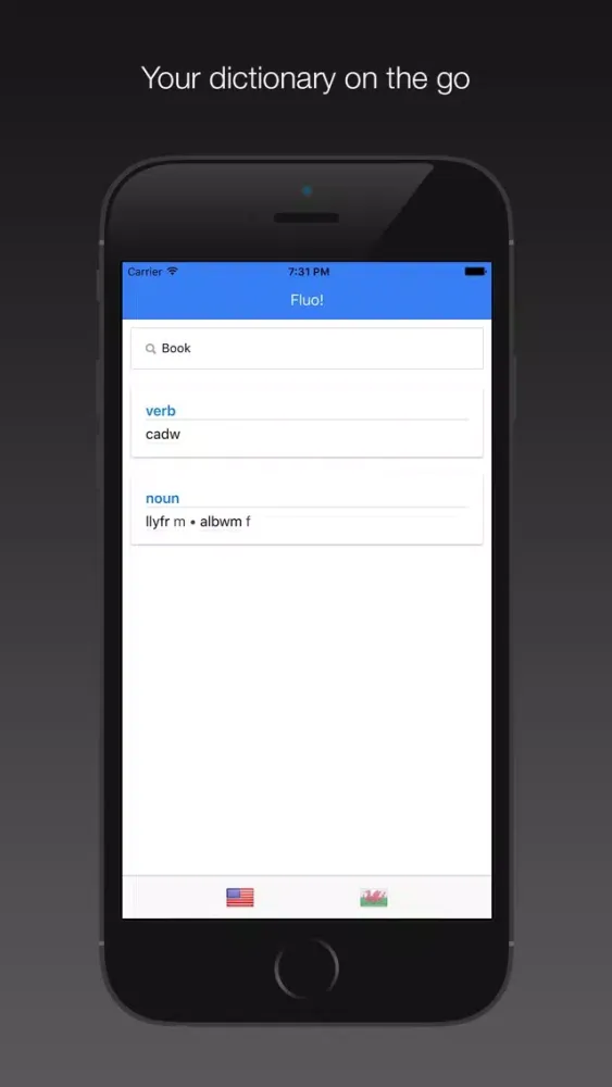 English-Welsh Bilingual Dictionary Screenshots