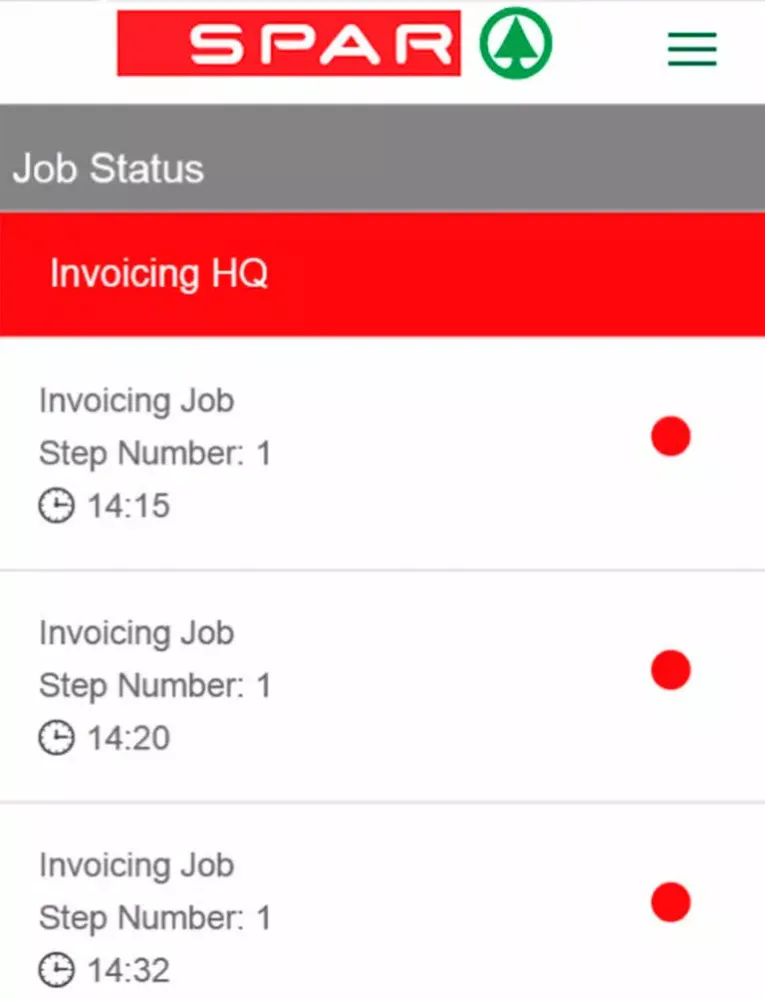 Screenshot di Spar Event Monitoring iPad