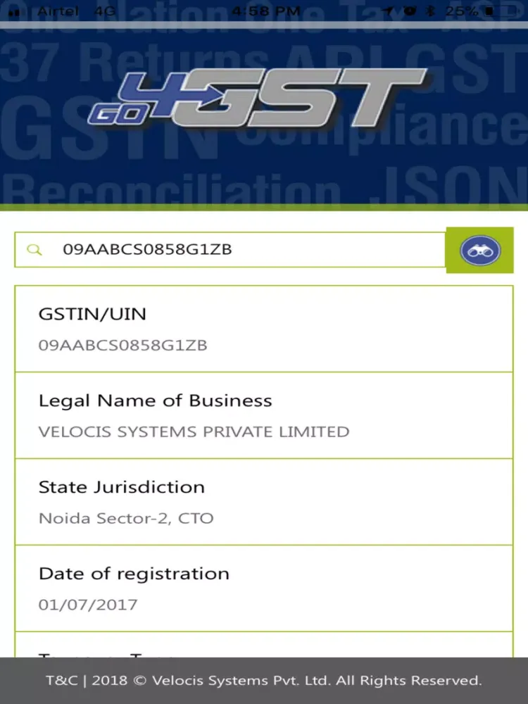 Go4GST GSTIN Lookup iPad 应用截图