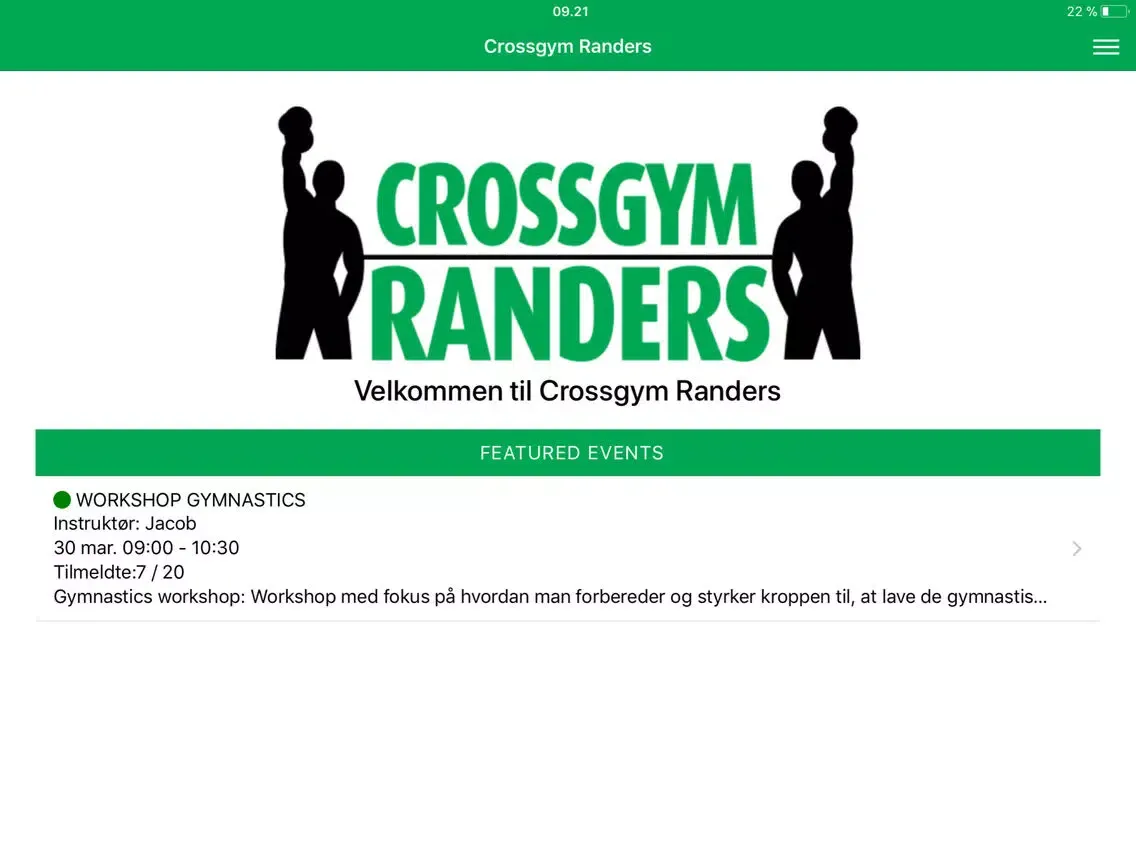 Crossgym Randers iPad 应用截图