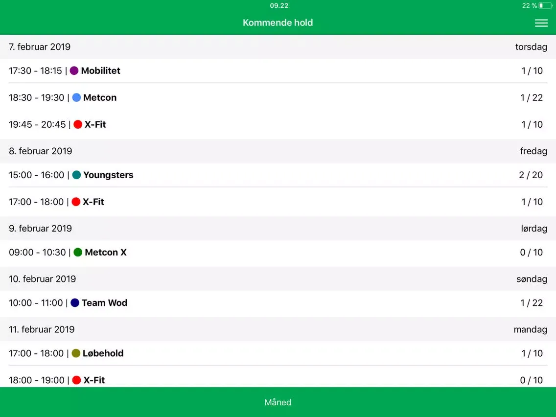 Crossgym Randers iPad 应用截图