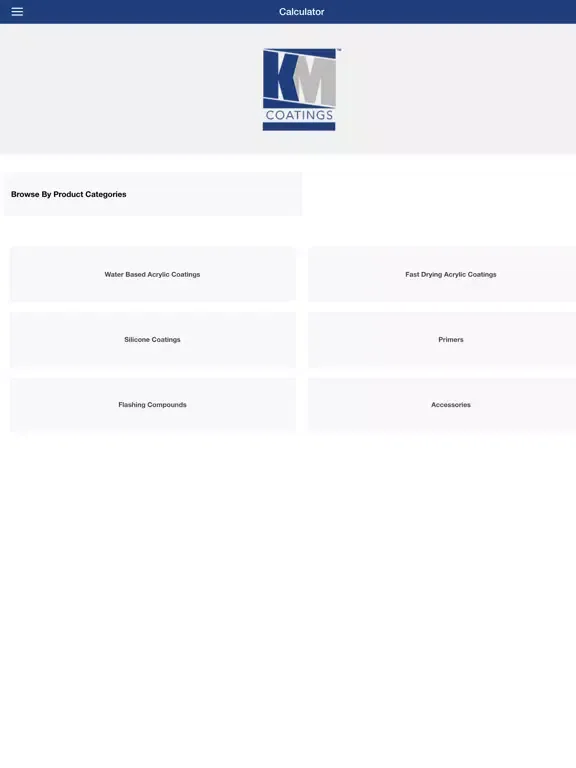 KM Coatings Calculator iPad  Screenshots