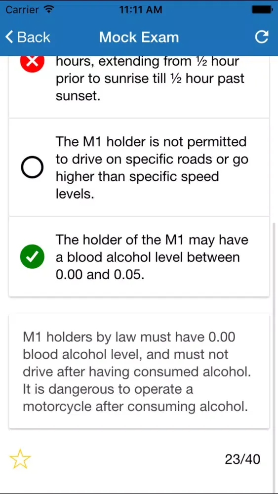 Capturas de pantalla de Ontario M1 Test - Practice Test, Mock Exams with Detailed Explanatios