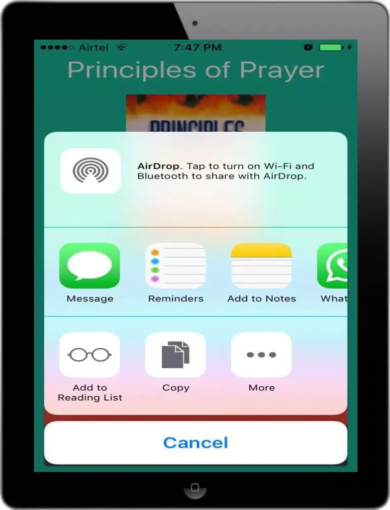 Capturas de tela do Principles of Prayer iPad 