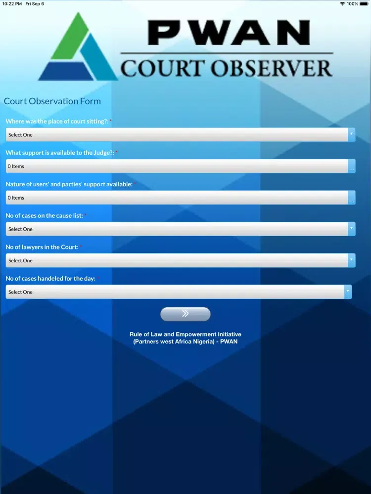 PWAN Court Observer iPad  Screenshots