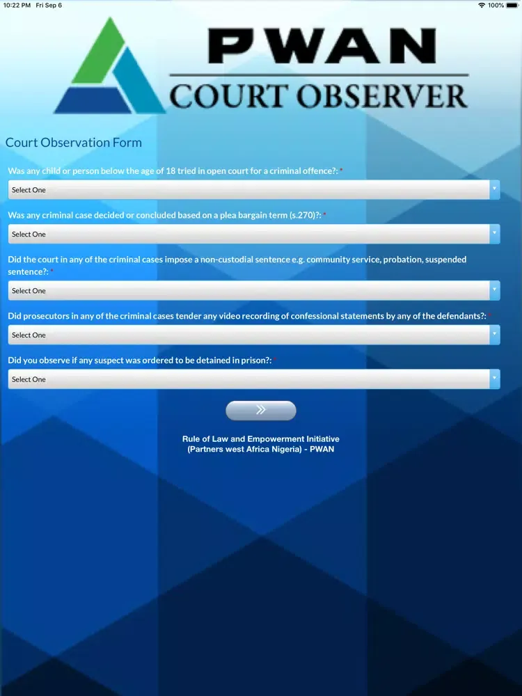 PWAN Court Observer iPad  Screenshots