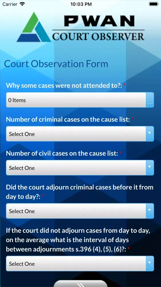 PWAN Court Observer Screenshots