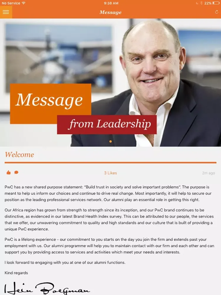 PwC Africa Connect iPad  স্ক্রিনশট