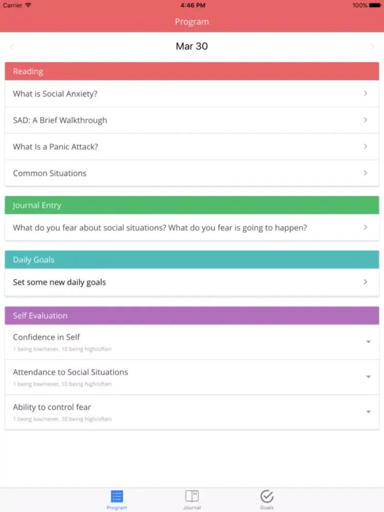 Ảnh chụp màn hình của Anxiety Relief - 4 week program iPad 
