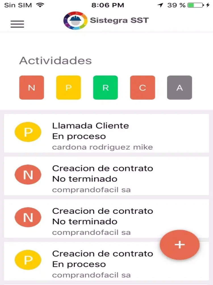 Screenshot di Sistegra SST iPad 