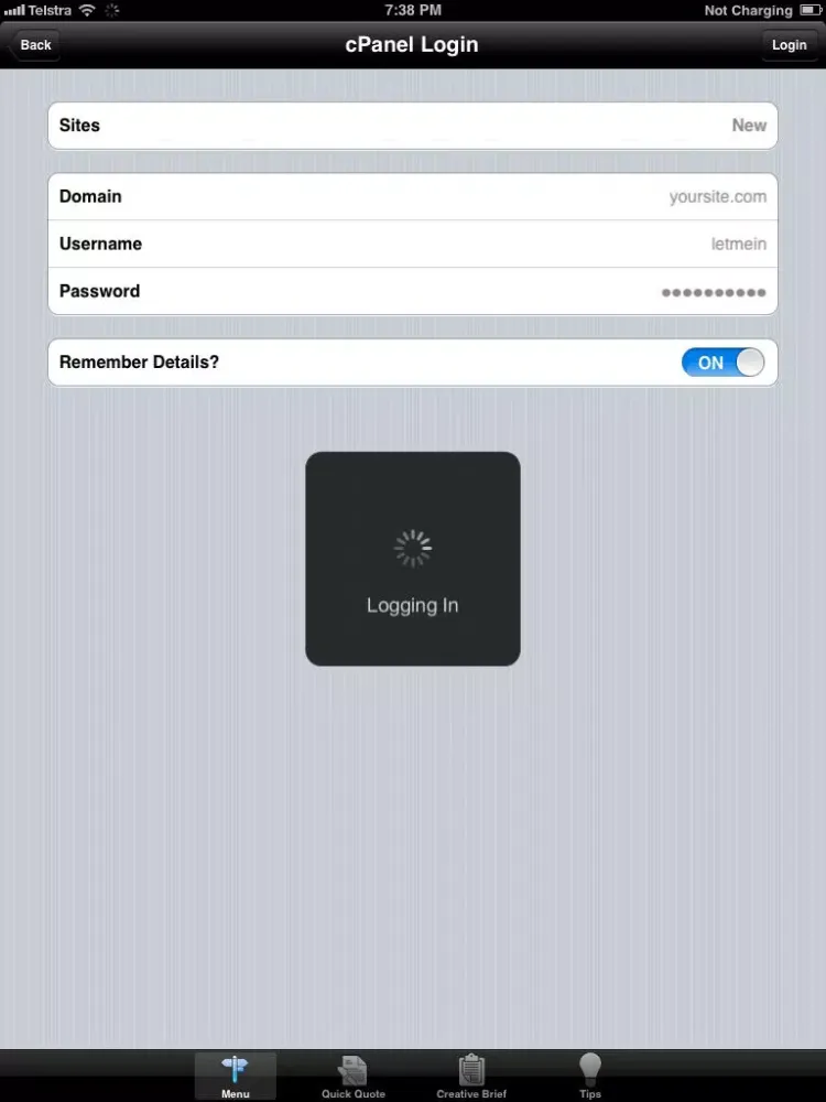 Zrzuty ekranu iOnline Client Connect iPad 