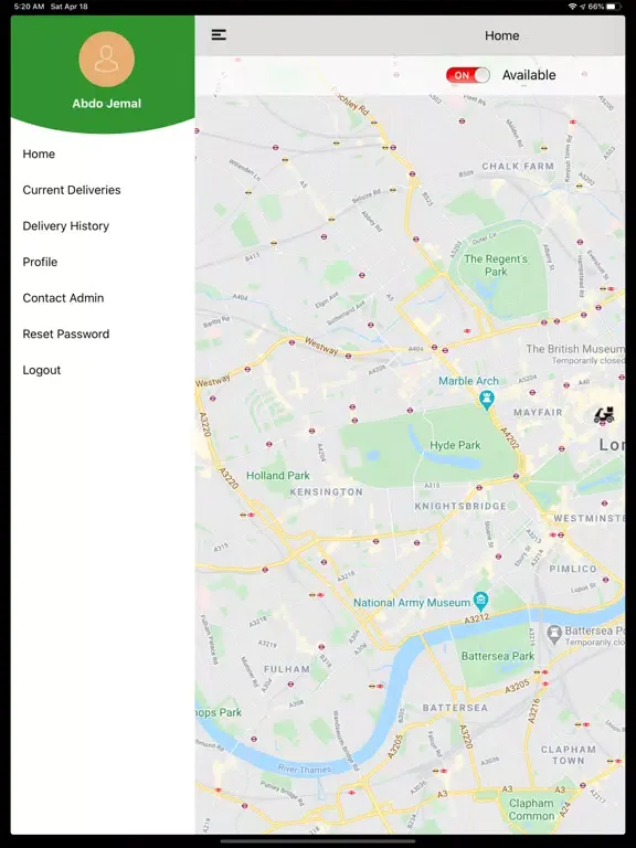 Ioone Entregador iPad  Screenshots