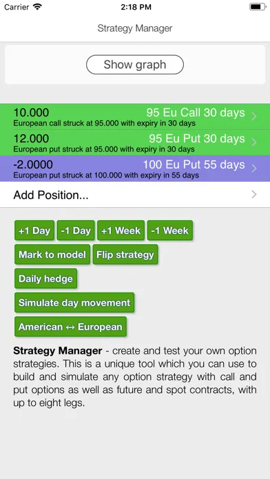 Capturas de pantalla de Strategy - option risk