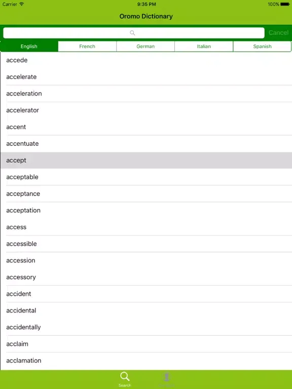Oromo Dictionary iPad 應用截圖