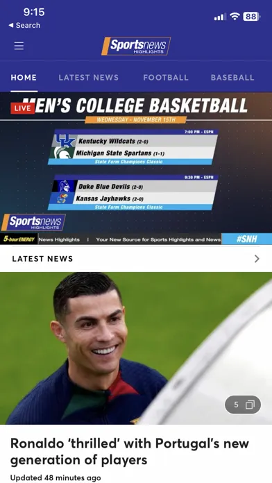 ภาพหน้าจอของ Sports News Highlights