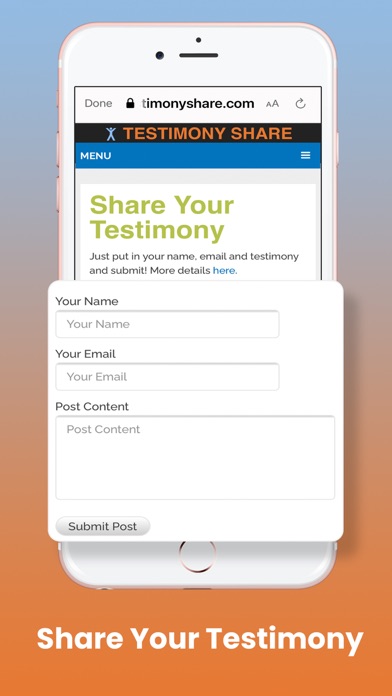 Testimony Share Screenshots