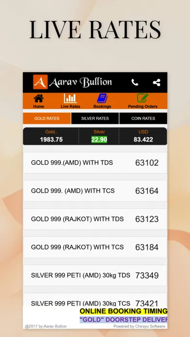 Capturas de tela do Aarav Bullion