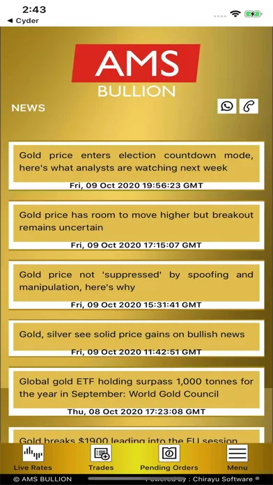 AMS Bullion Screenshots