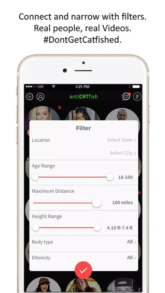 antiCATfish – World’s first video based dating app Screenshots