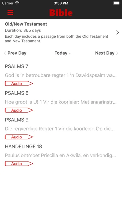 Captures d'écran de Afrikaans Bible (Bybel)