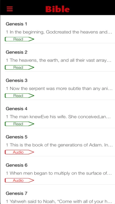 Tangkapan layar World English Bible Audio