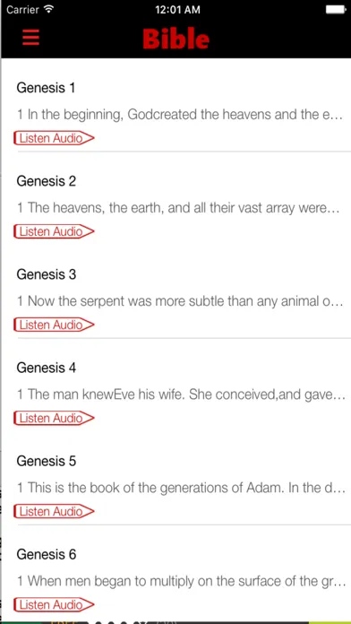 Tangkapan layar World English Bible (Audio)