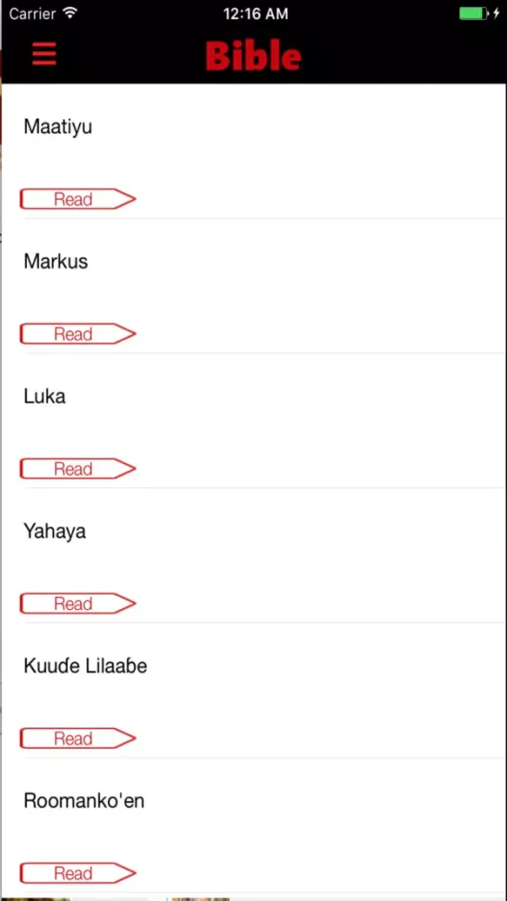 Nigerian Fulfulde Bible Screenshots