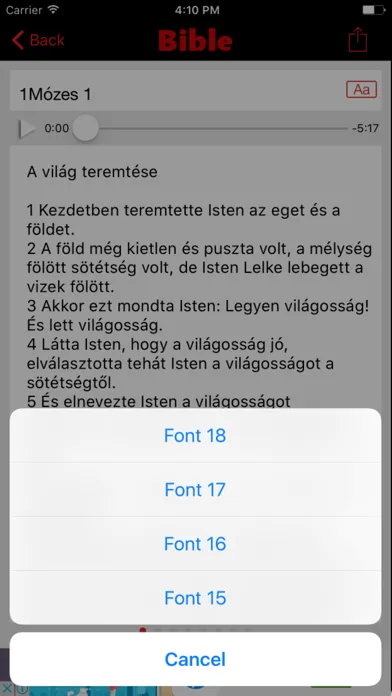 Capturas de tela do Revised Hungarian Bible (Audio)