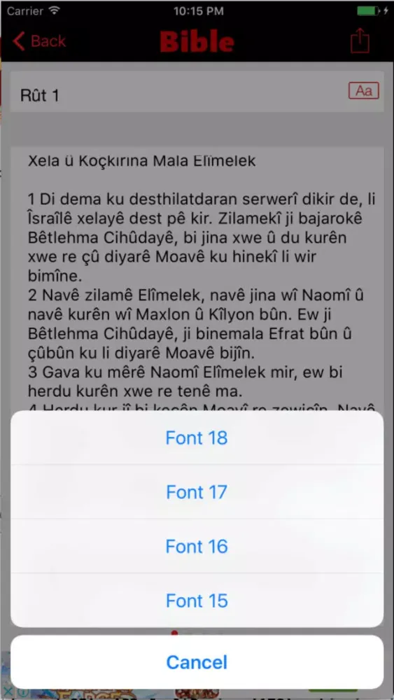 Screenshot di Kurdish Bible