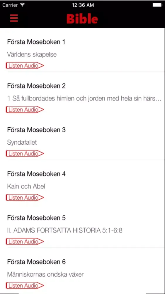 Скриншоты Svenska Folkbibeln Audio