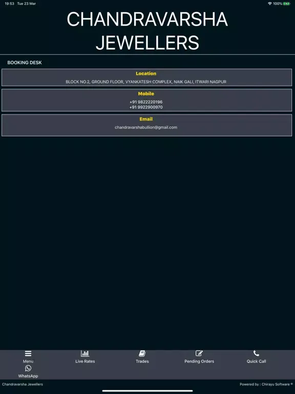 Screenshot di Chandra Varsha Jewellers iPad 
